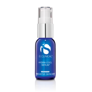iS Clinical Hydra-Cool Serum (30ml) in a blue glass bottle.