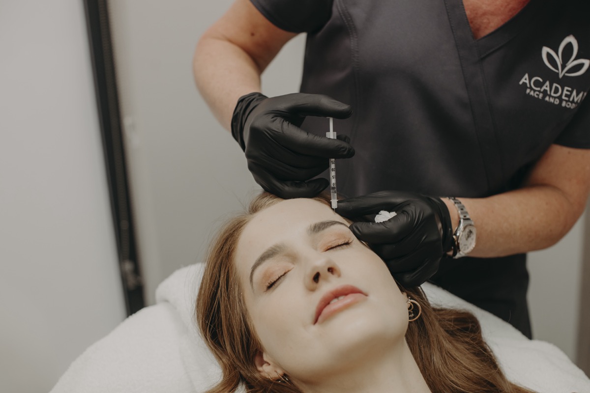 Neuromodulator injection for non-surgical facial enhancement.